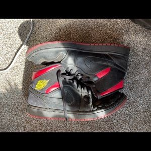 Red and black Air Jordans